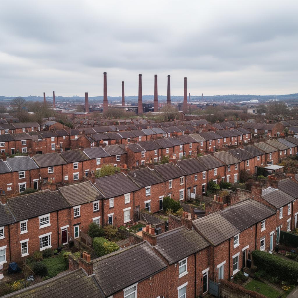 West Midlands red-brick terraced housing and industrial skyline